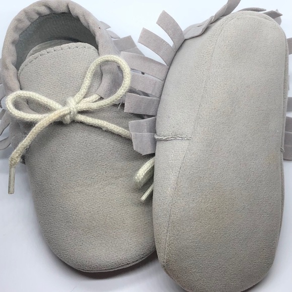 2 Pairs New Unisex Gray Moccasins for Baby 12-18M - Picture 5 of 6